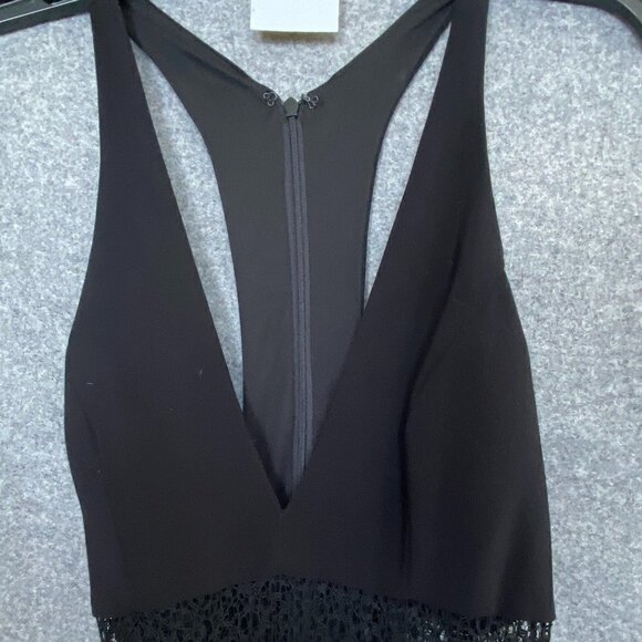 31.  Aqua Black Long Mermaid Shape Gown with Lace Design Size 6 - Picture 2 of 7